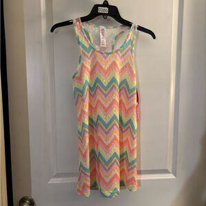 Colorful Justice Chevron Tank Style Coverup Girls Sz M /10